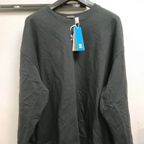 ADIDAS ORIGINALS WOMENS ESSENTIALS SWEATSHIRT - BLACK - SIZE L