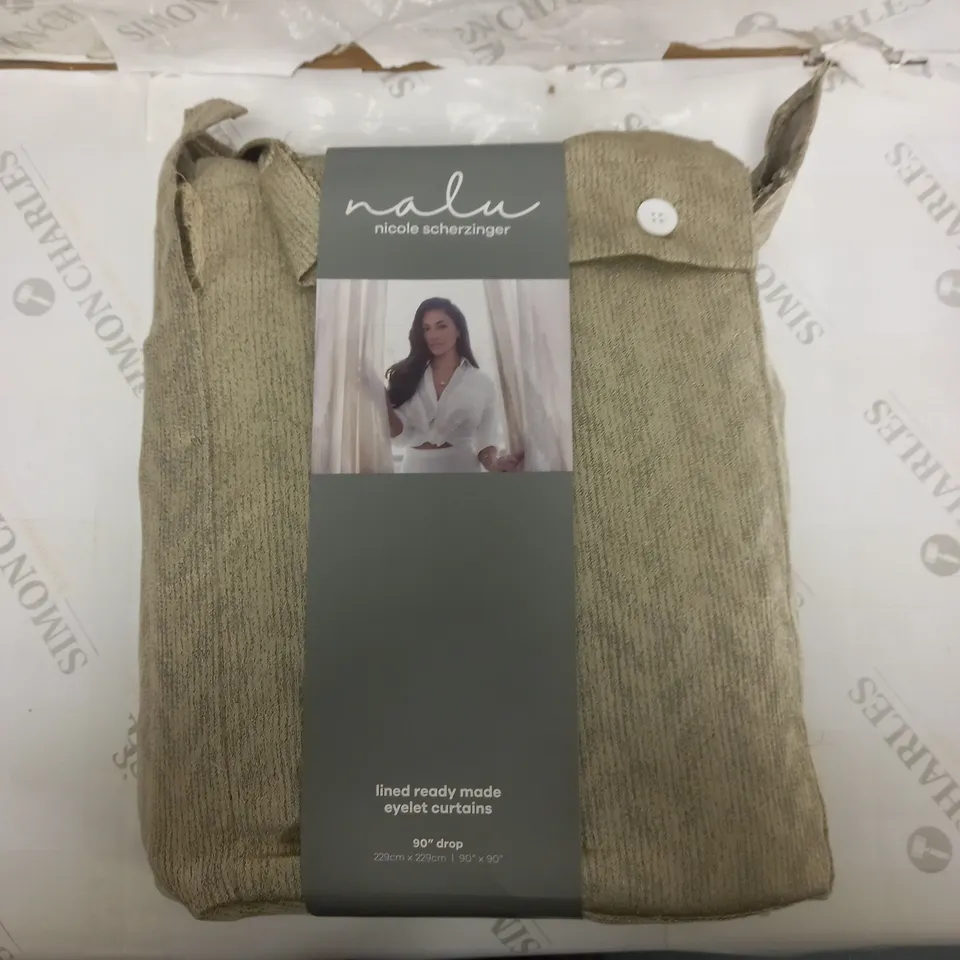 HANA LINED EYELET CURTAINS 90IN X 90IN