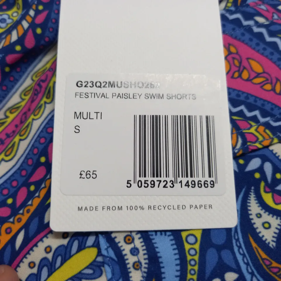 PRETTY GREEN FESTIVAL PAISLEY SWIM SHORTS - S
