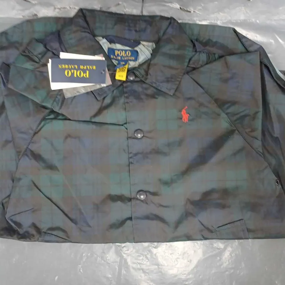 POLO RALPH LAUREN CLASSICS JACKET IN CHECK GREEN/BLUE SIZE SMALL (8)