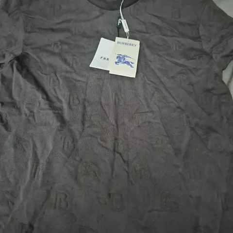 BURBERRY CREW NECK T-SHIRT IN DARK GREY SIZE MEDIUM