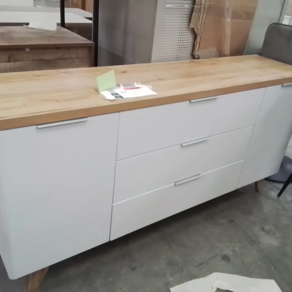 ARRIA 160CM 3 DRAWER SIDEBOARD BROWN/WHITE