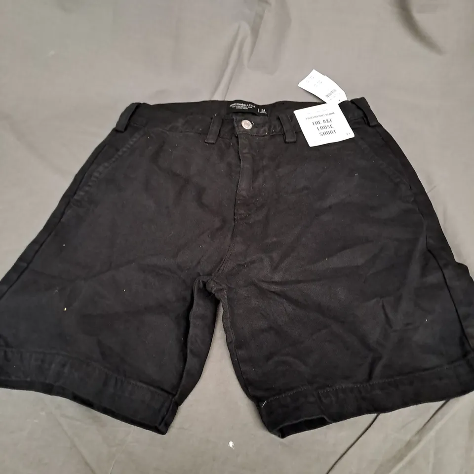 ABERCROMBIE & FITCH THE A&F LOOSE SHORT 31 BLACK 