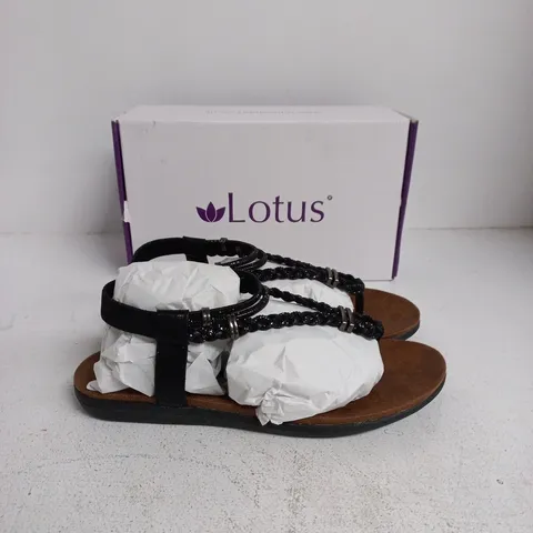 LOTUS WOMEN'S SANDALS – BLACK STRAPPY, UK 8