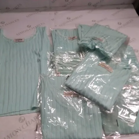 LOT OF 10 COTTONADE MINT GREEN VESTS - SIZE UNSPECIFIED