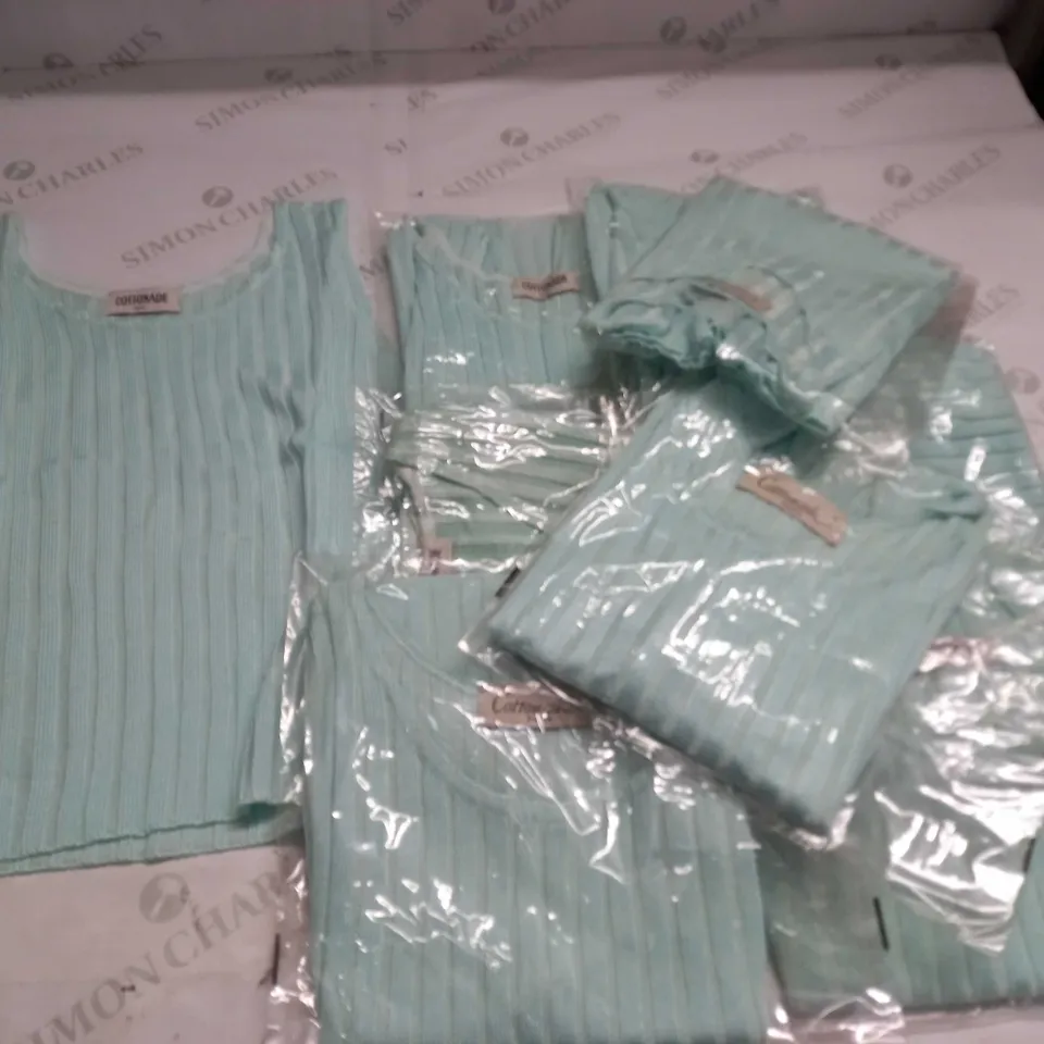 LOT OF 10 COTTONADE MINT GREEN VESTS - SIZE UNSPECIFIED