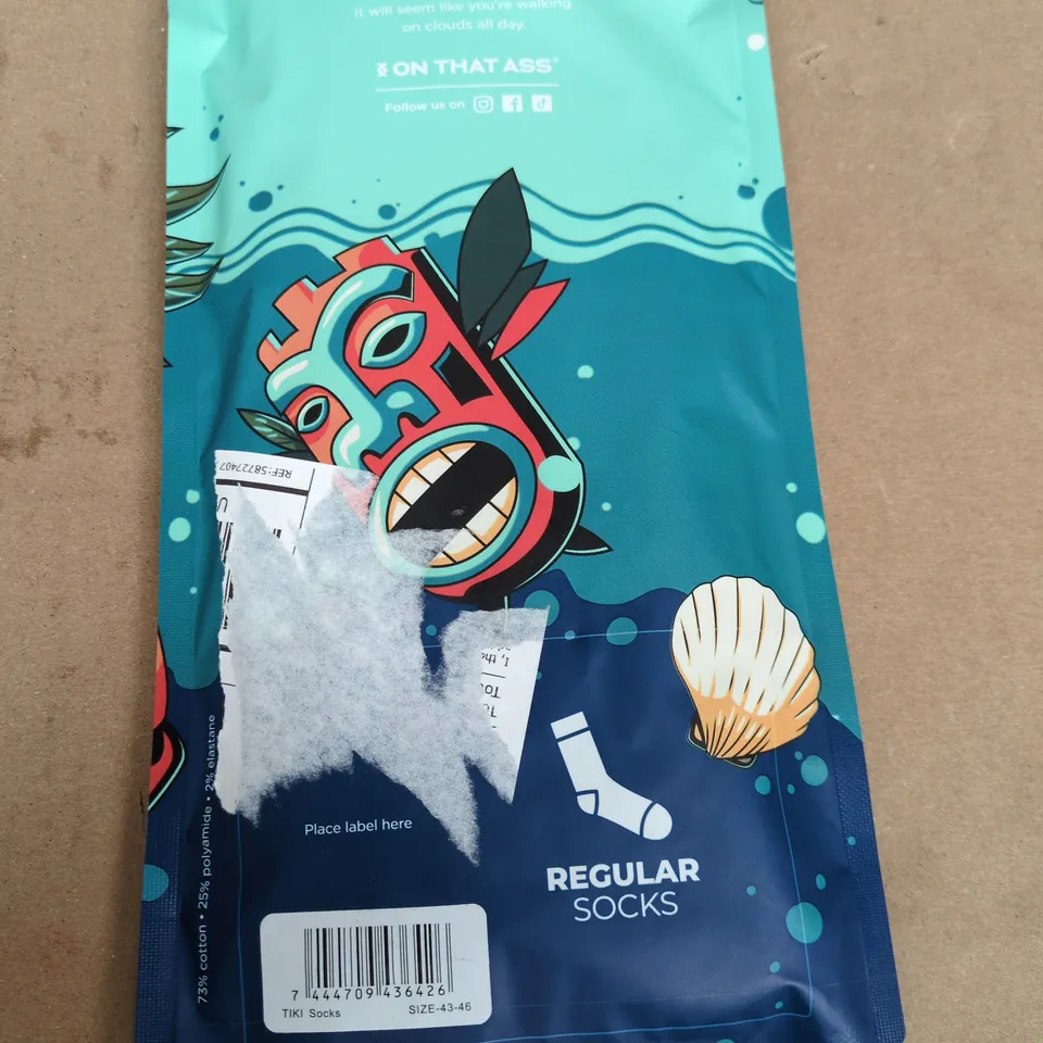 On That Ass Regular Socks – Tiki Crab Design, UK 9-11 (EU 43-46)