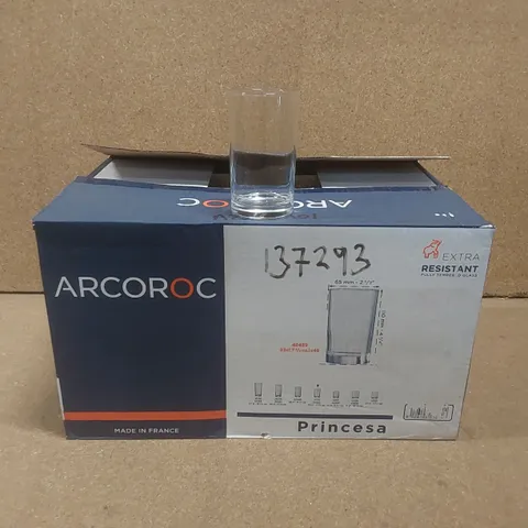 BOXED SET OF 44 ARCOROC PRINCESA BEVERAGE GLASSES 