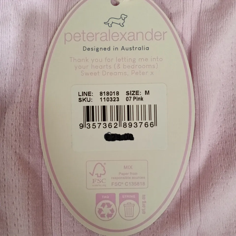 PETER ALEXANDER PINK SLEEVELESS TOP WITH LACE TRIM – SIZE M