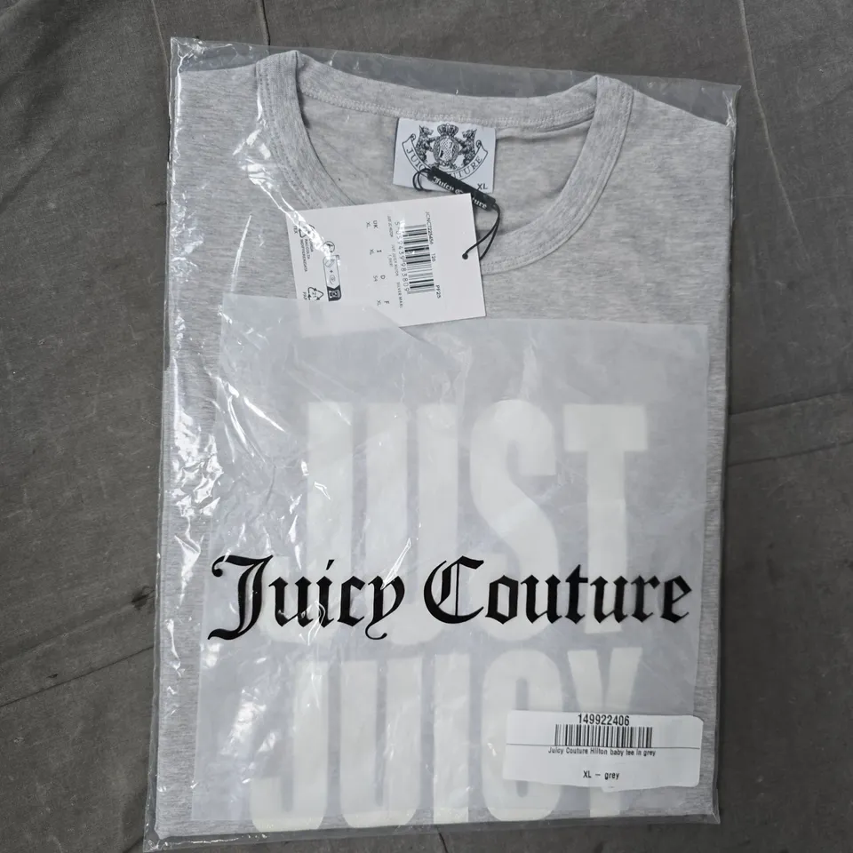 JUICY COUTURE HILTON BABY T-SHIRT IN GREY SIZE UK XL