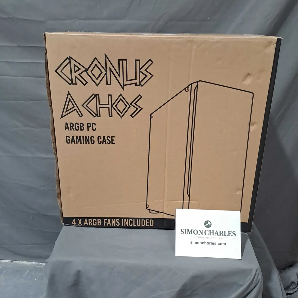 BOXED CRONUS ACHOS ARGB GAMING CASE IN BLACK