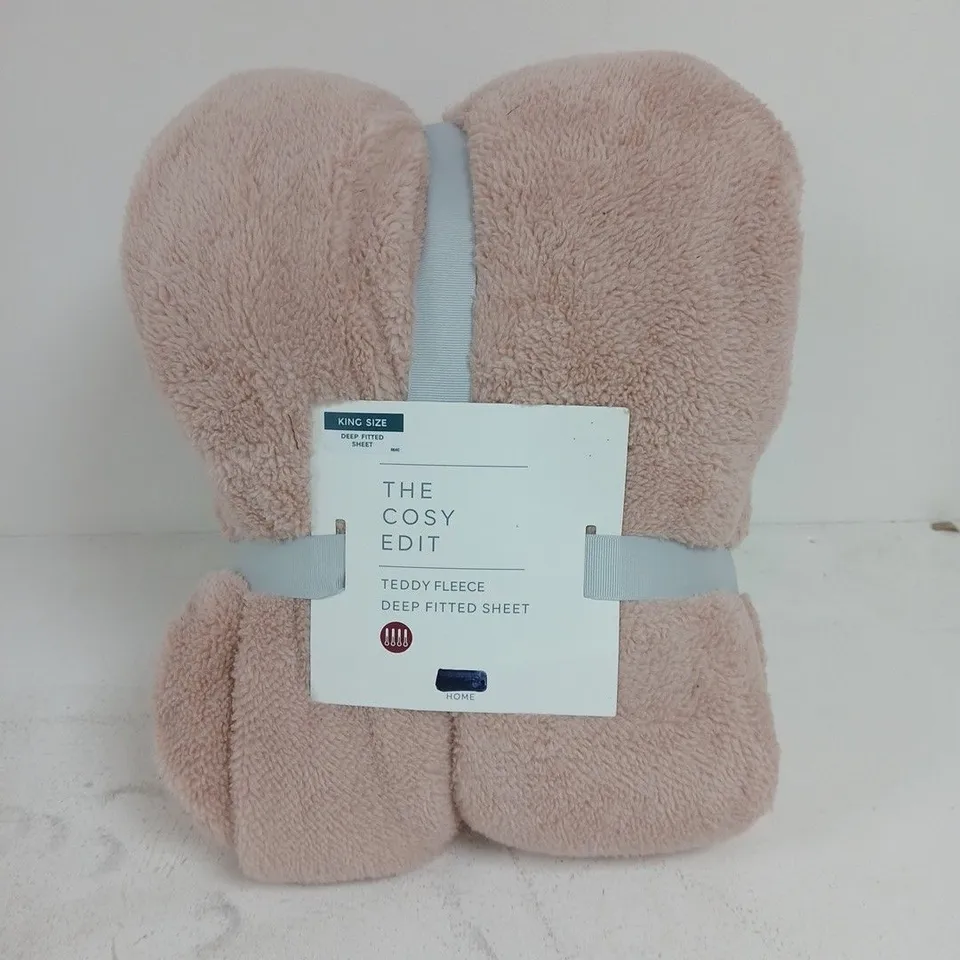 THE COSY EDIT TEDDY FLEECE DEEP FITTED SHEET – KING SIZE