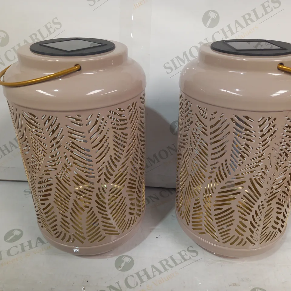 GARDEN REFLECTIONS SET OF 2 PATTERNED SOLAR LANTERNS