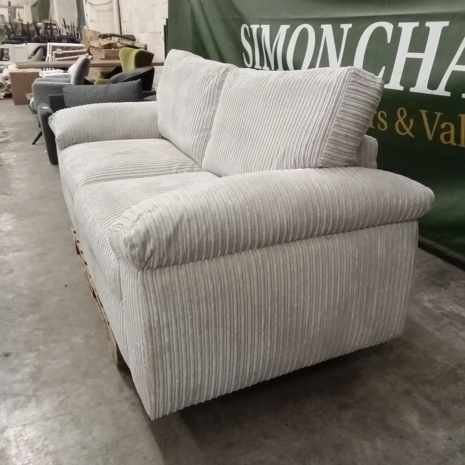 AMALFI STANDARD BACK FABRIC 3 SEATER SOFA - SILVER RRP £579