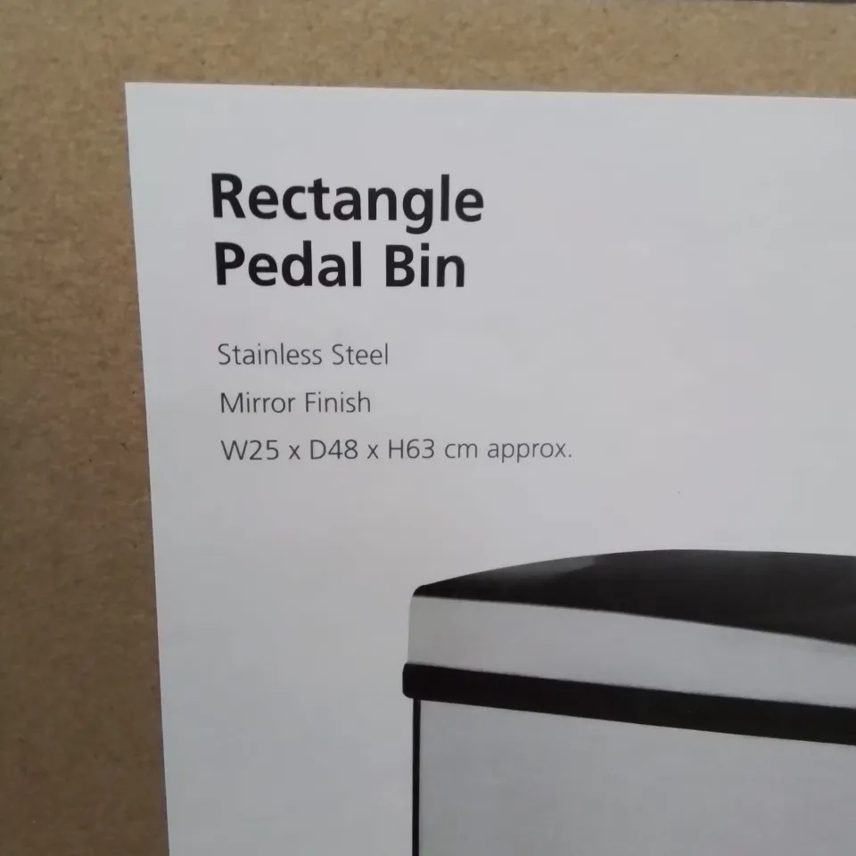 A BOXED RECTANGULAR STEP ON PEDAL BIN 35L