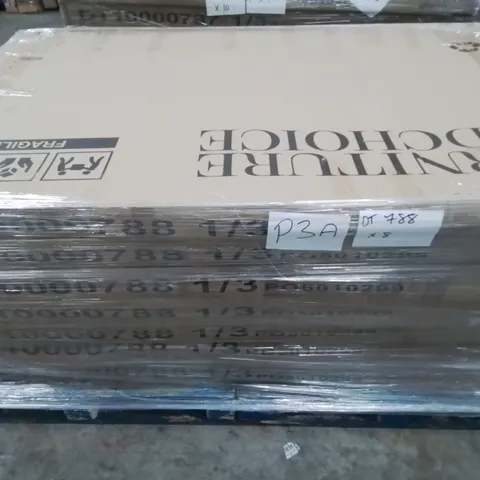 PALLET CONTAINING 8 BOXED PEAKE GREY MARBLE & CHROME 160CM DINING TABLE PARTS - BOXES 1 OF 3 ONLY