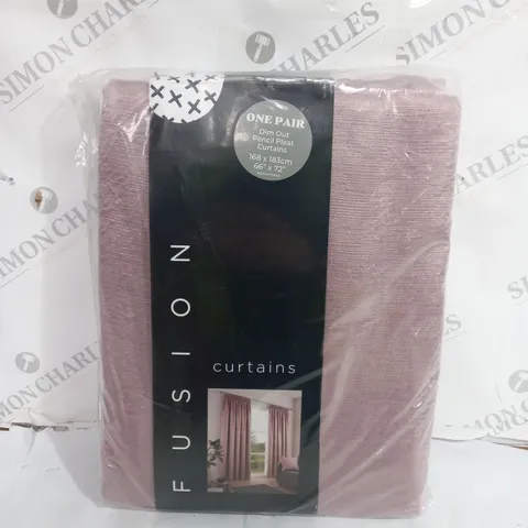 FUSION CURTAINS DIM OUT PENCIL PLEAT CURTAINS - 168CM X 183CM