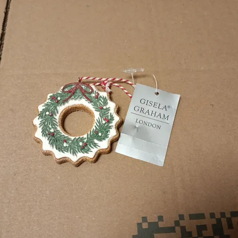 LOT OF 24 AS NEW GISELLA GRAHAM WREATH THEMED HANGING TREE DECORATIONS