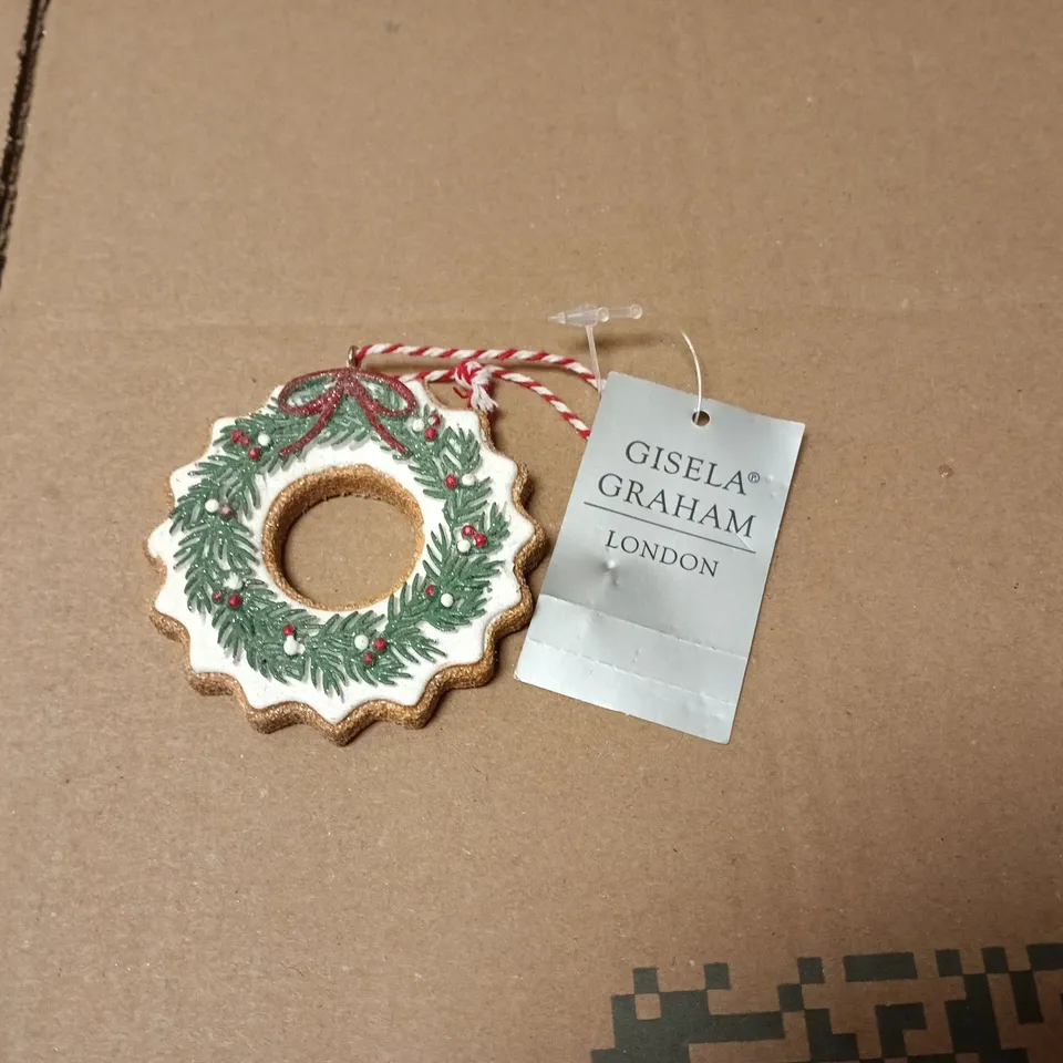 LOT OF 24 AS NEW GISELLA GRAHAM WREATH THEMED HANGING TREE DECORATIONS