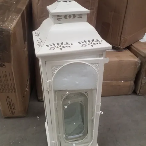 BOXED SET OF 3 WHITE CANDLE LANTERNS 