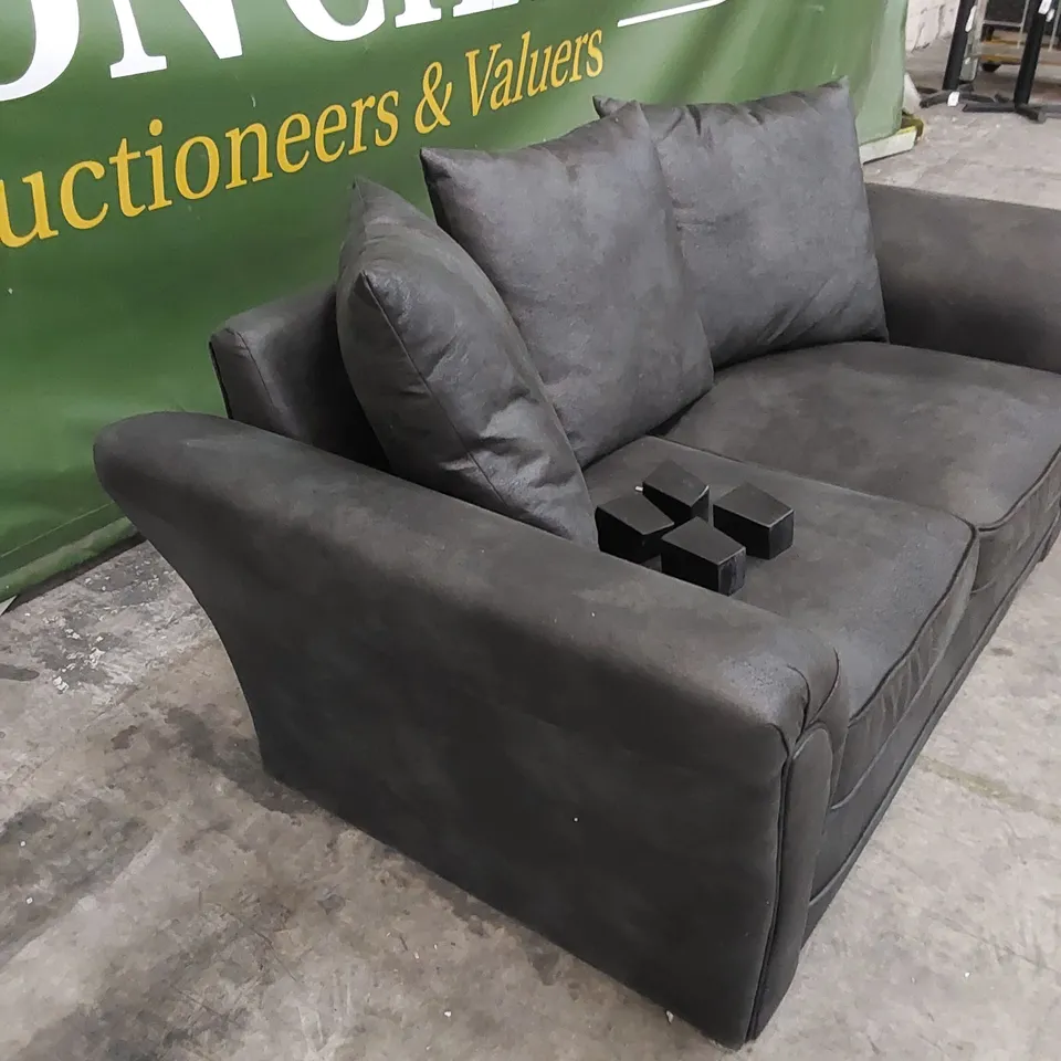 DESIGNER DURY LEATHER LOOK 2 SEATER SOFA