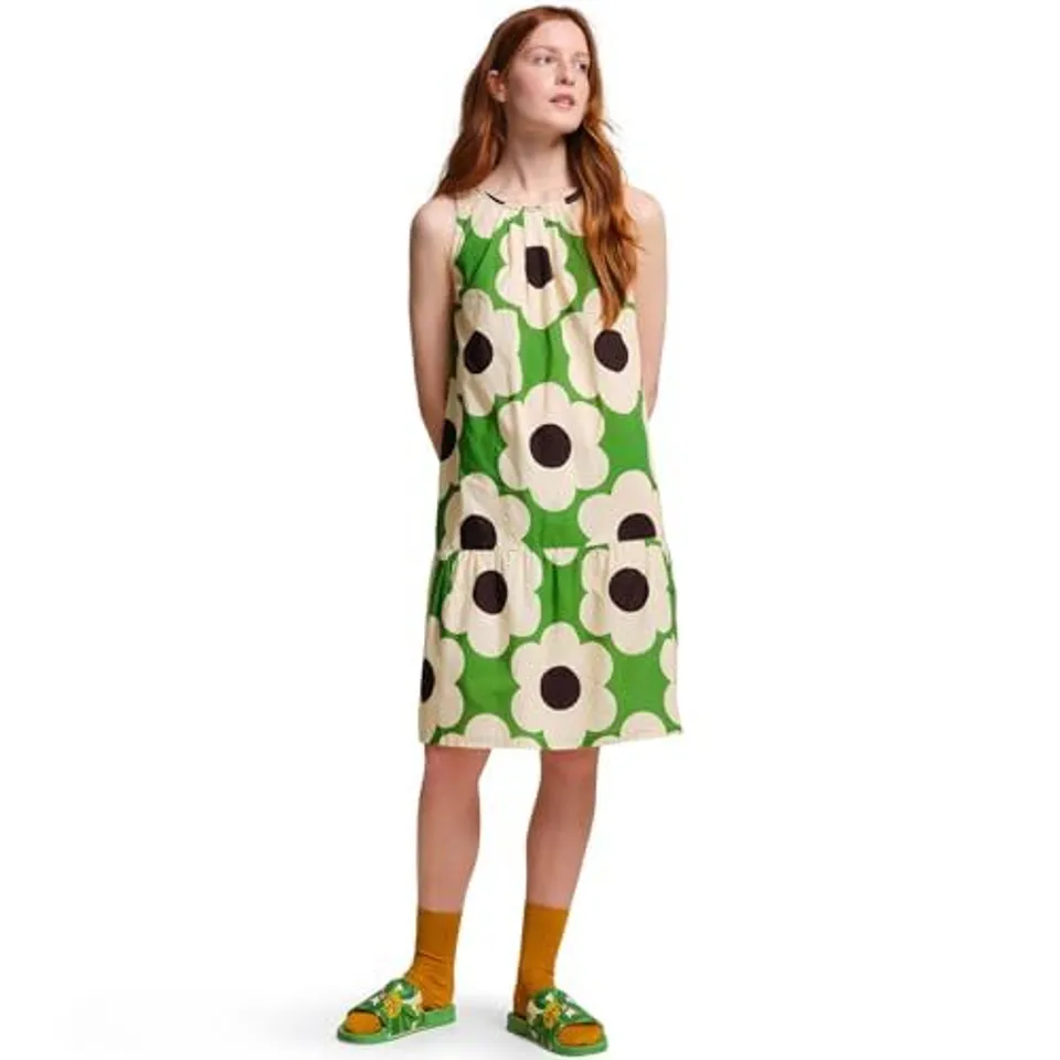 REGATTA WOMENS ORLA KIELY BOLD PATTERN DRESS GREEN SIXTIES DAISY SIZE 12