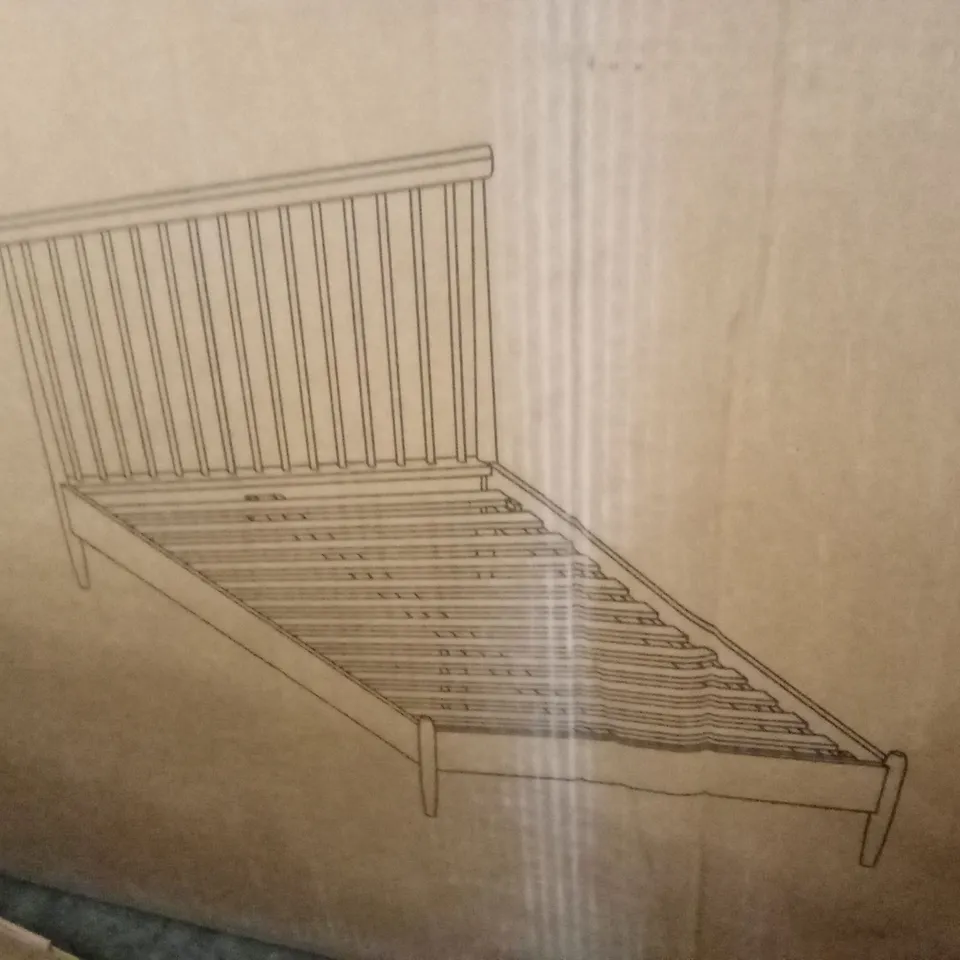 BOXED BIRLEA 180cm SCANDI SPINDLE BED - BLACK // 6' SUPERKING (3 BOXES)