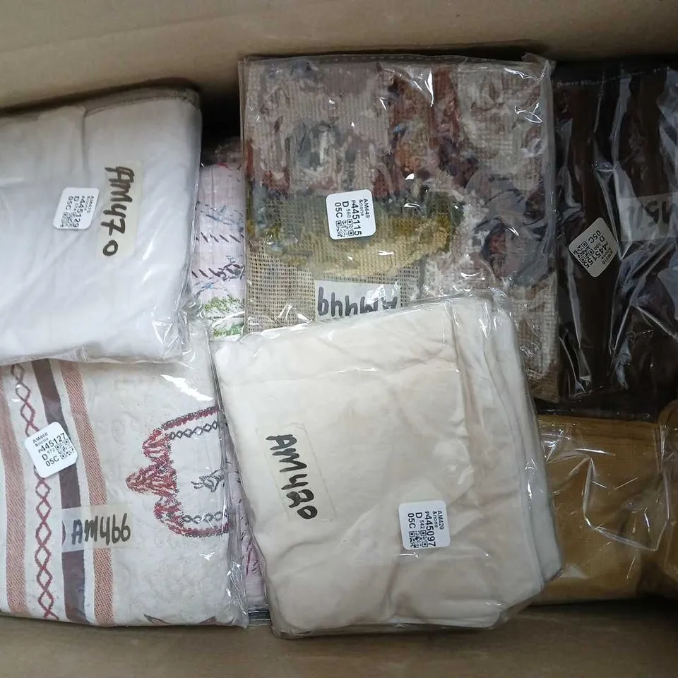 BOX OF APPROXIMATELY 15 ASSORTED HOME FABRIC ITEMS