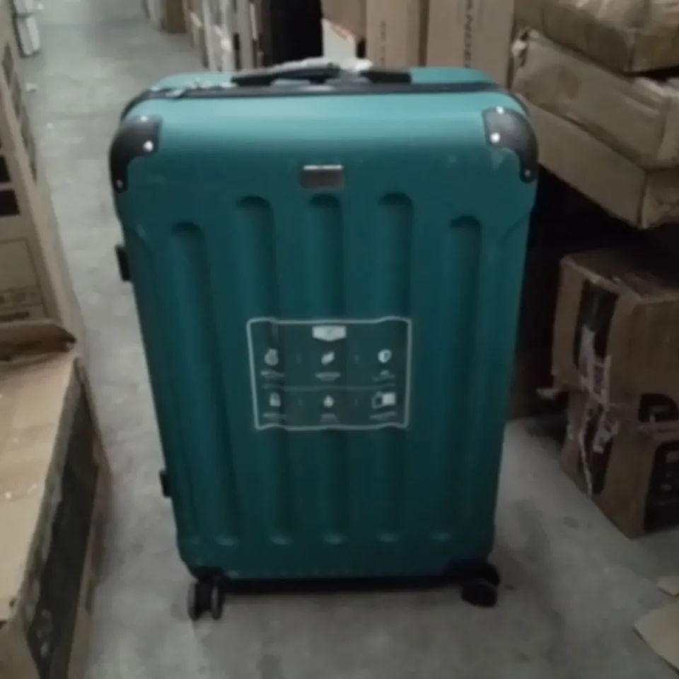 LARGE SUITCASE GREEN & BLACK