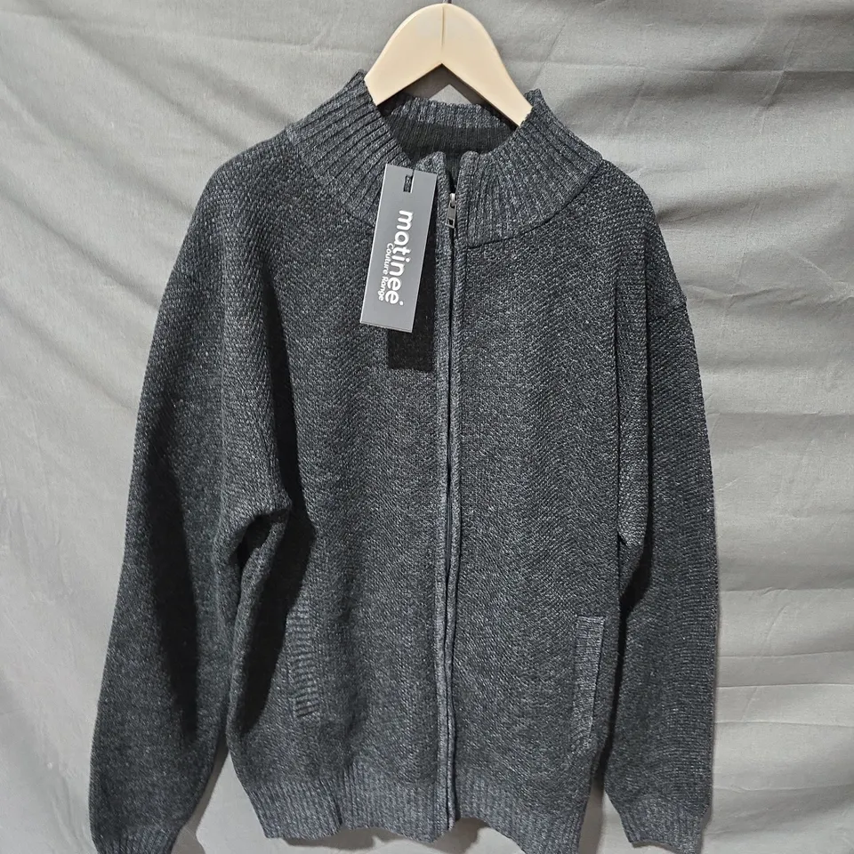 MATINEE STEVEN MEN'S FLEECE-LINED CARDIGAN – CHARCOAL GREY, XL