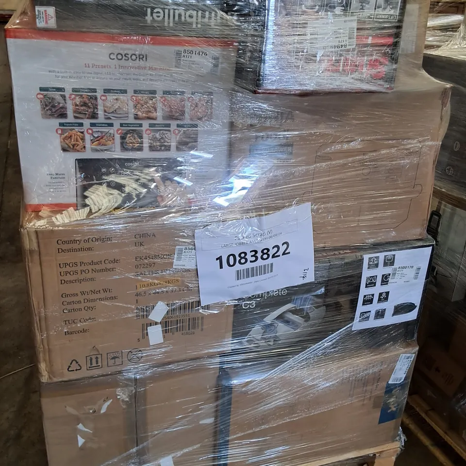 PALLET OF APPROXIMATELY 25 UNPROCESSED RAW RETURN HOUSEHOLD AND ELECTRICAL GOODS TO INCLUDE;