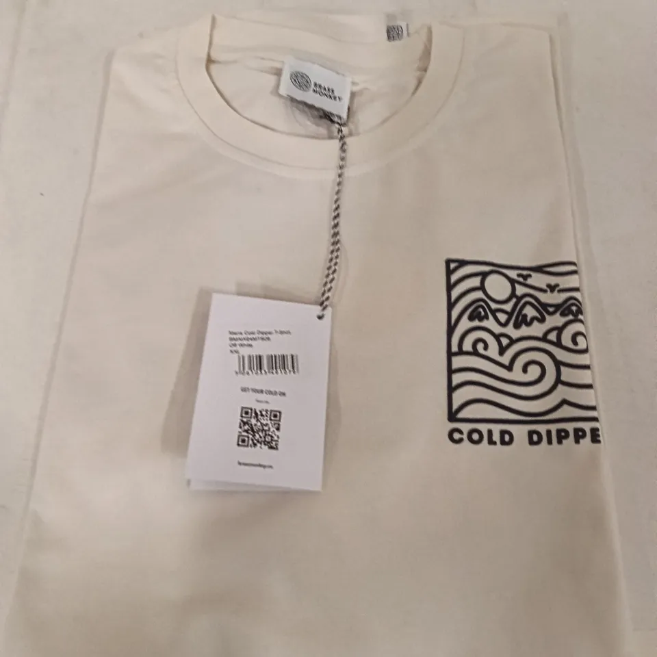 BOX OF BRASS MONKEY T-SHIRTS - OFF WHITE SIZE XXL APPROXIMATELY 9