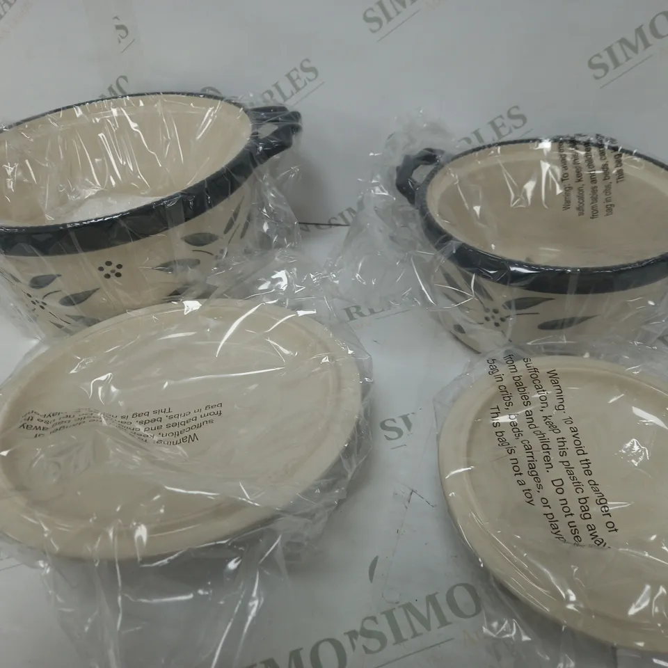 TEMP-TATIONS CERAMIC ROUND CASSEROLE BAKER SET 