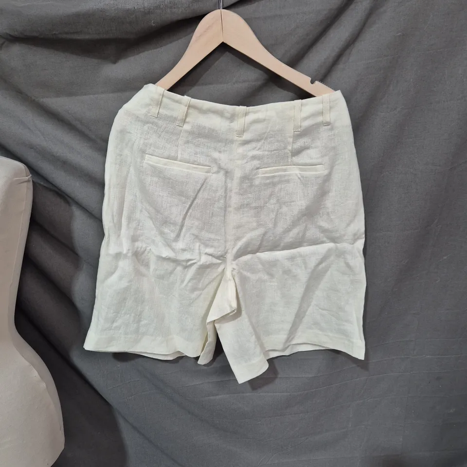 BODEN WOMEN'S LINEN SHORTS, IVORY, UK 12 (US 8)