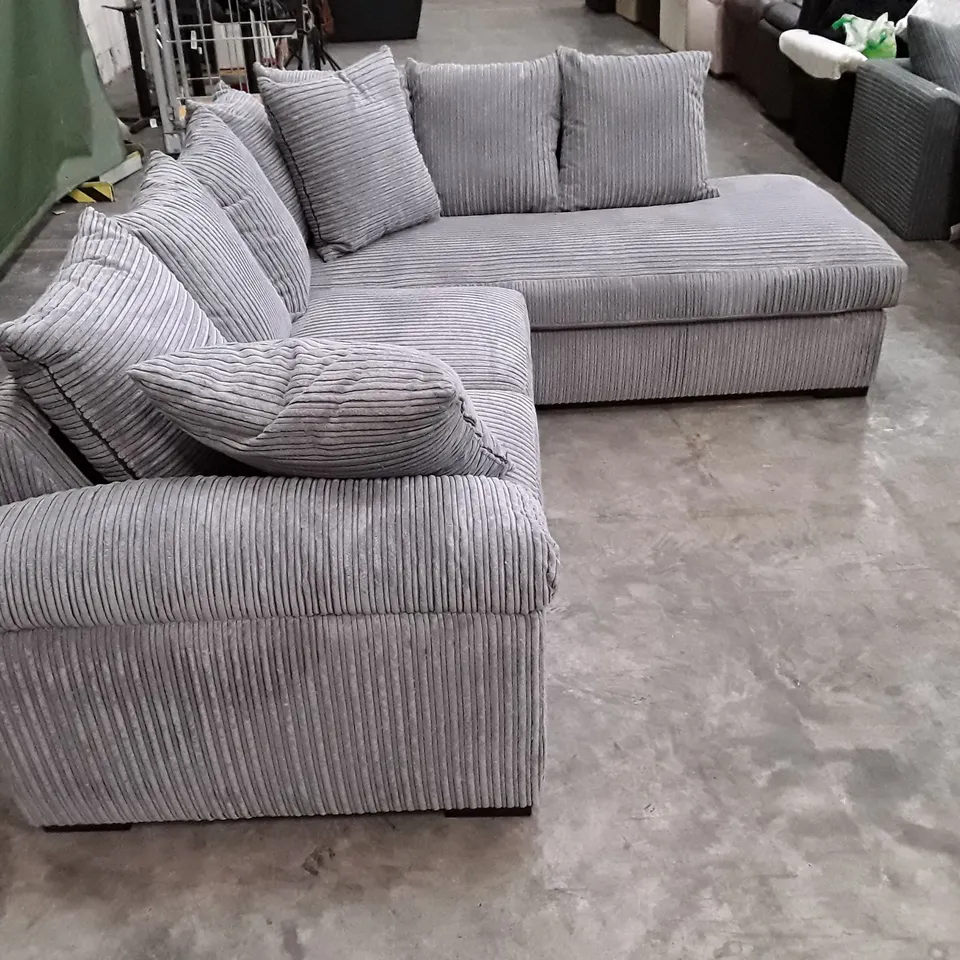 DESIGNER AMALFI SCATTERBACK RH CORNER CHAISE - CHARCOAL CORDUROY FABRIC