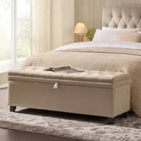 BOXED DUSK MIDDLETON BUTTON BACK STORAGE OTTOMAN - OATMEAL