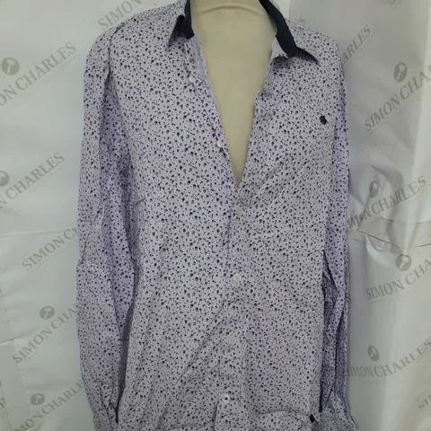 RAGING BULL BUTTON UP SHIRT IN PURPLE FLORAL SIZE L