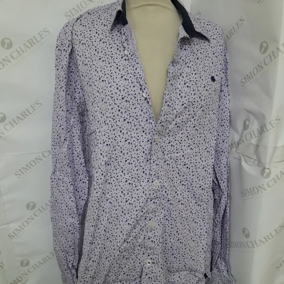 RAGING BULL BUTTON UP SHIRT IN PURPLE FLORAL SIZE L