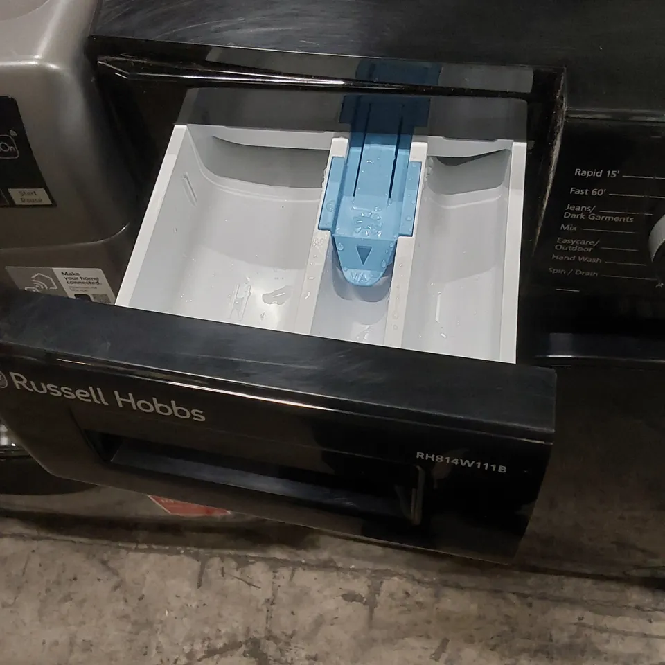 RUSSELL HOBBS 8KG FREESTANDING WASHING MACHINE IN BLACK, MODEL: RH814W111B