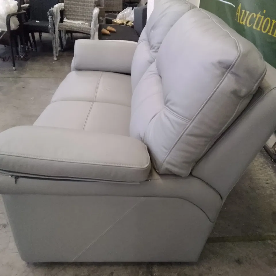 QUALITY DESIGNER G-PLAN SEATTLE 2.5 SEATER SOFA - CAMBRIDGE GREY LEATHER