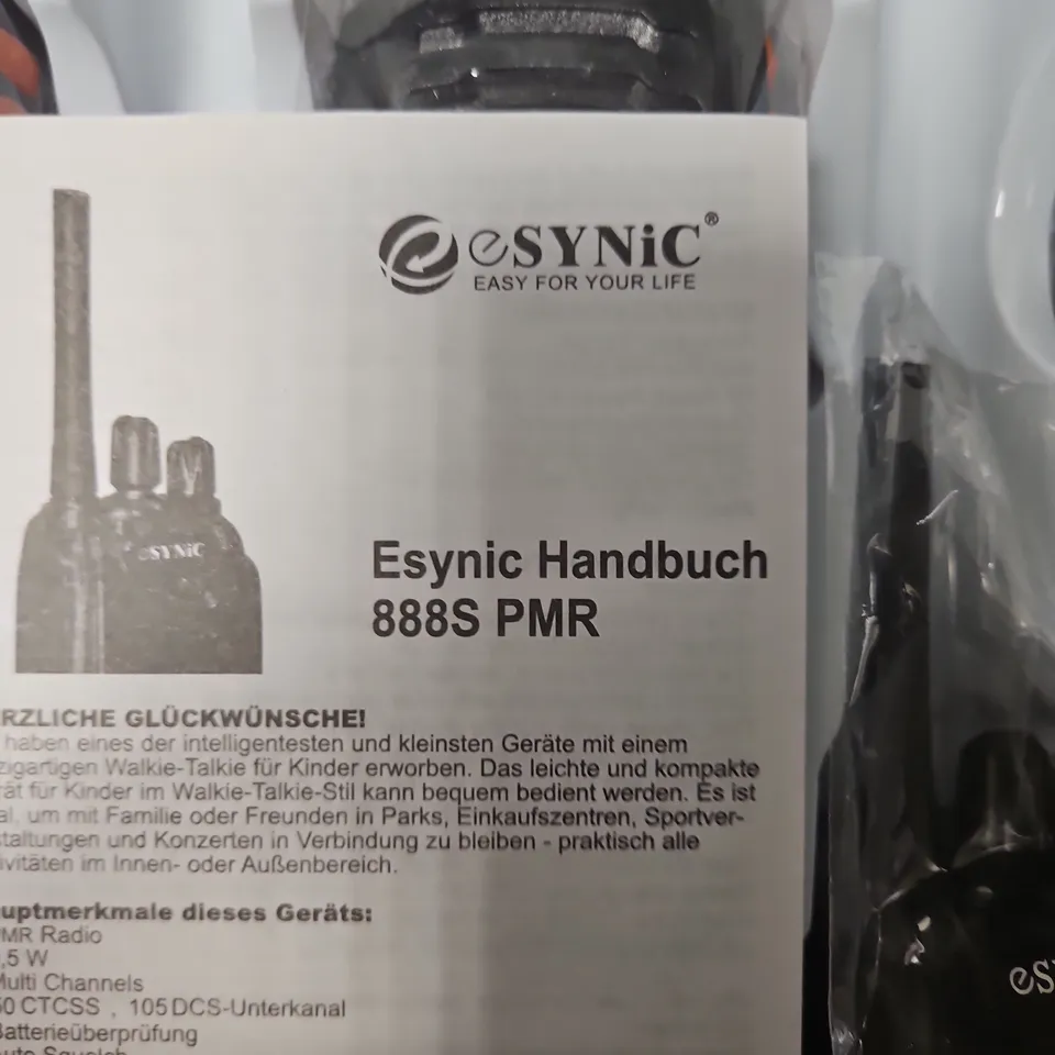 BOXED ESYNIC 888S PMR PORTABLE TWO-WAY RADIO SET (6 PACK)