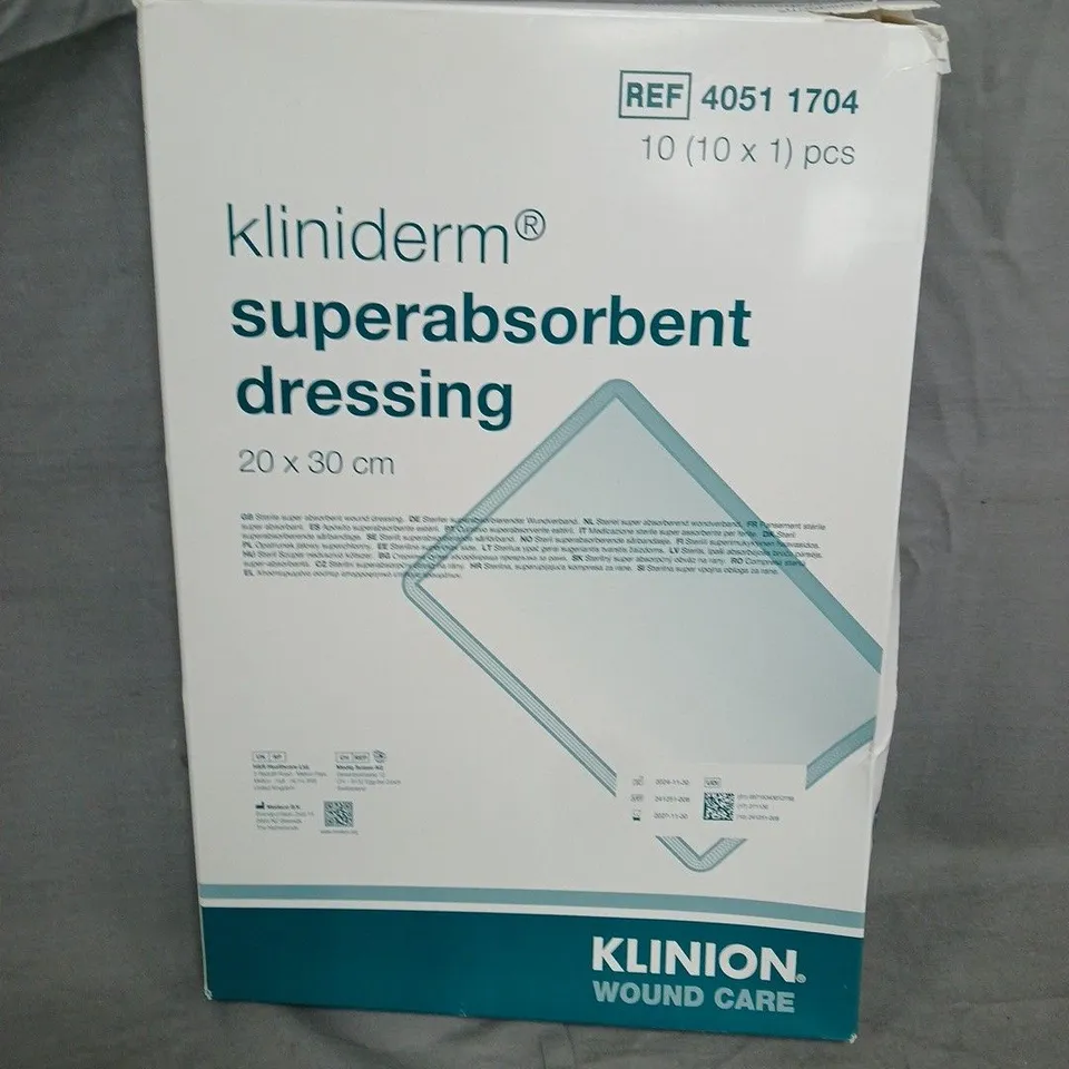 KLINIDERM SUPERABSORBENT DRESSING 20 X 30 CM – BOX OF 10 