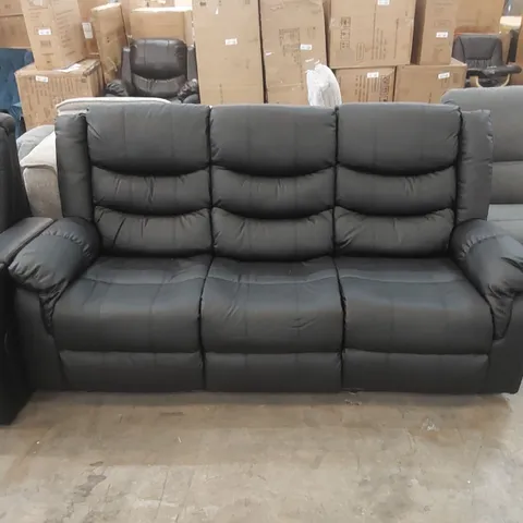 QUALITY DESIGNER FAUX LEATHER MANUAL RECLINING SOFA
