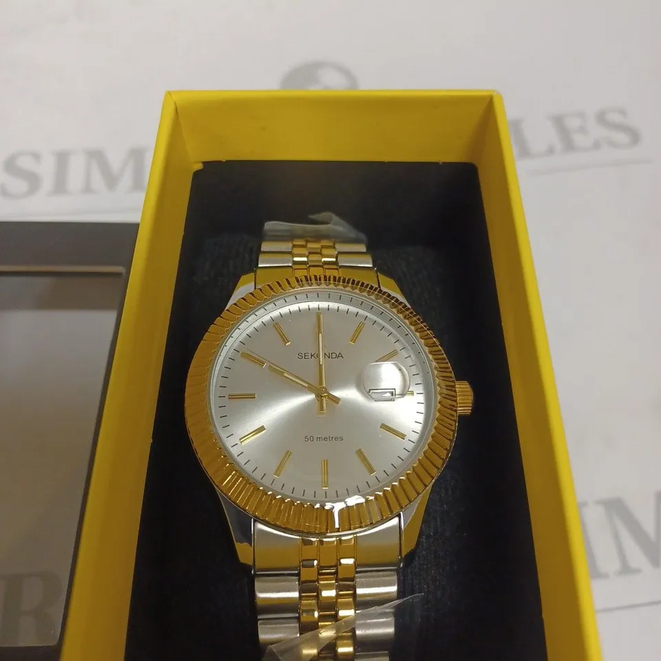 BOXED SEKONDA GOLD AND SILVER WOMENS CIRCULAR WATCH 