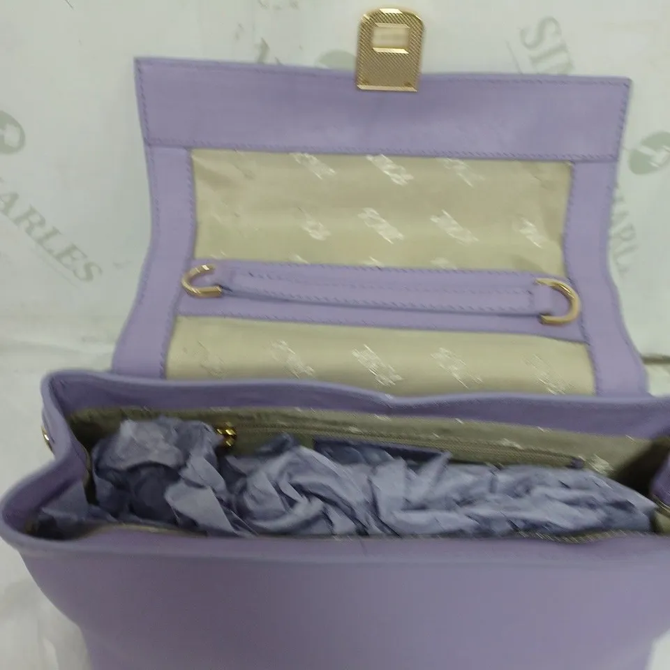 LADIES RUTH LANGSFORD SMALL HANDBAG GENUINE LEATHER LILAC