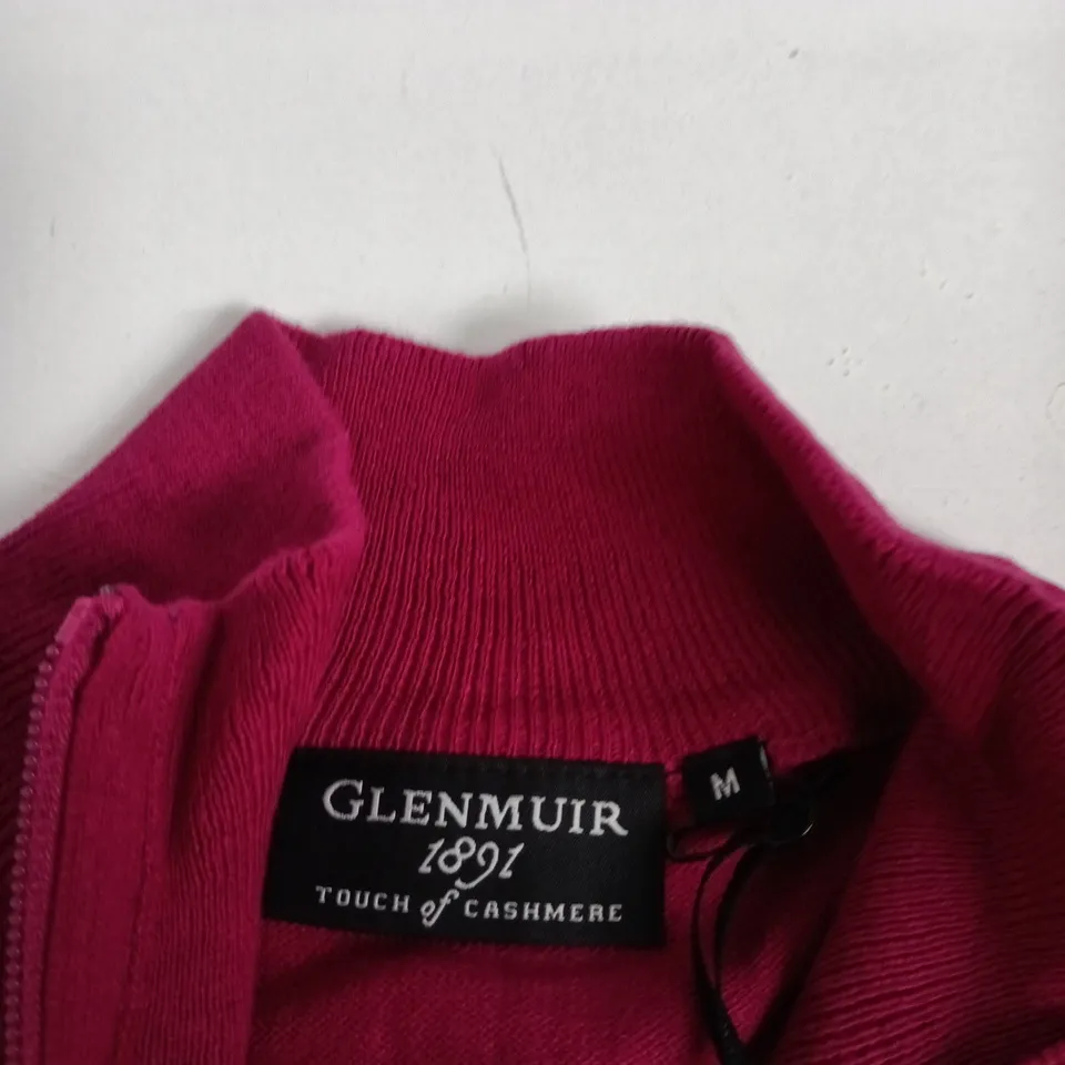 GLENMUIR 1891 TOUCH OF CASHMERE ZIP CARDIGAN – PINK, SIZE M