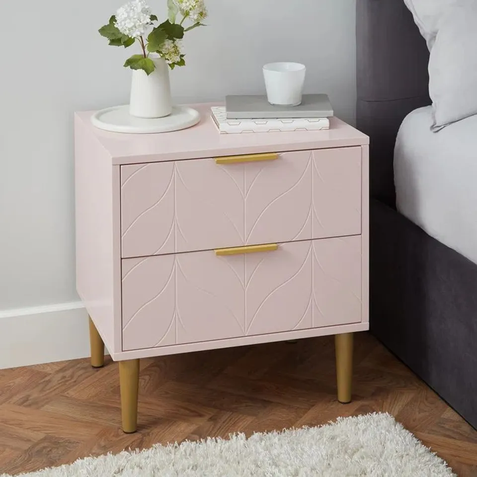 BOXED FLLOYD MANUFACTURED WOODEN BEDSIDE TABLE 