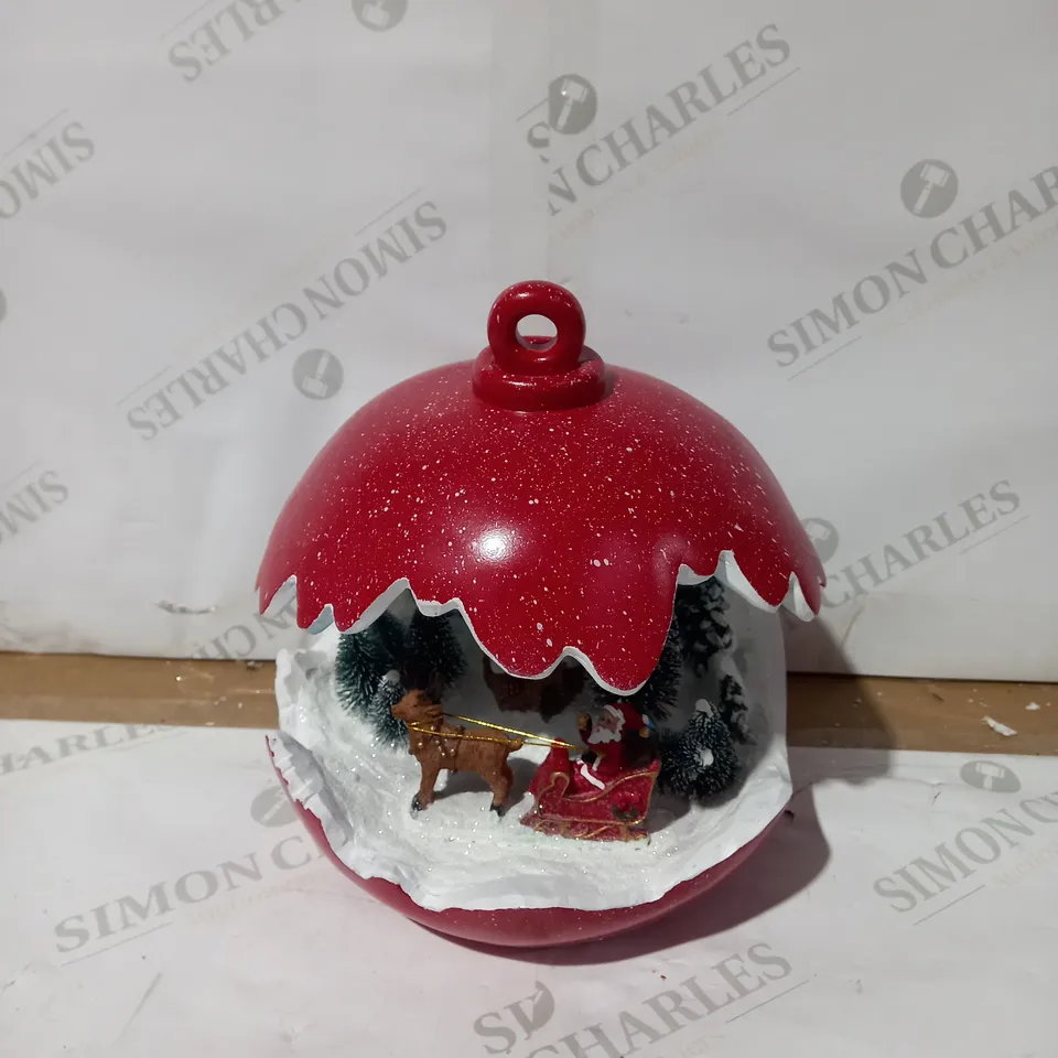 SANTAS EXPRESS PRE-LIT SPHERE WITH CHRISTMAS CHARACTER SCENE