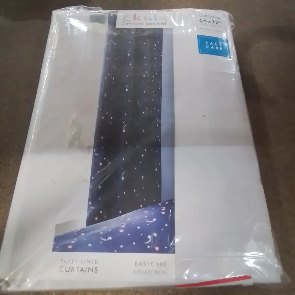 CATHERINE LANSFIELD KIDS HAPPY SPACE EASY CARE EYELET CURTAINS - 66X72INCH