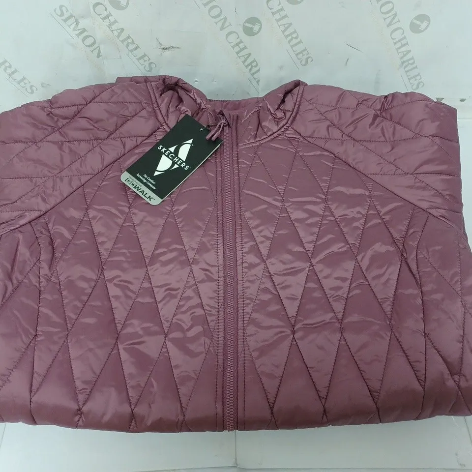 SKETCHERS HOODED PUFFER COAT IN PURPLE SIZE L